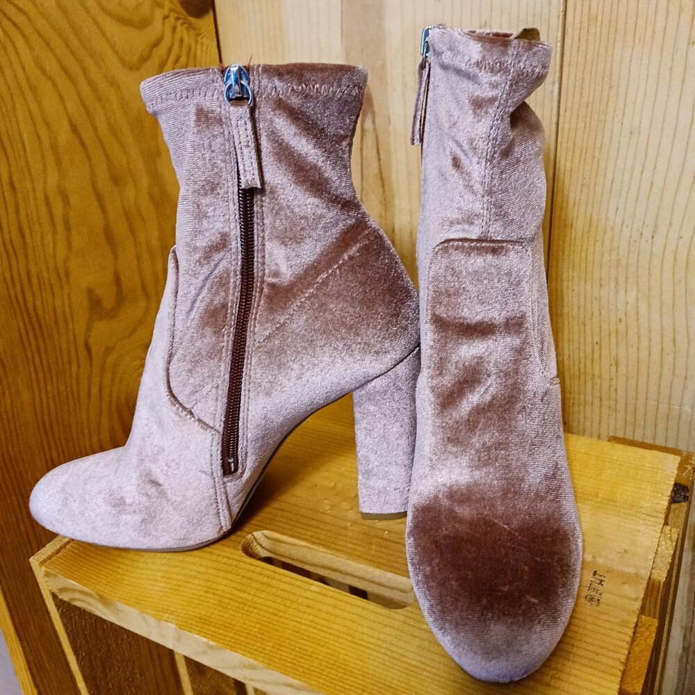 Steve Madden Blush Pink Velvet Bootie